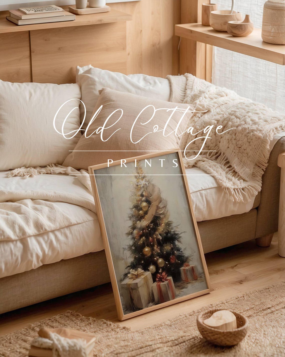 Elegant Decorated Christmas Tree Gifts Vintage Holiday Painting Poster - Image 2
