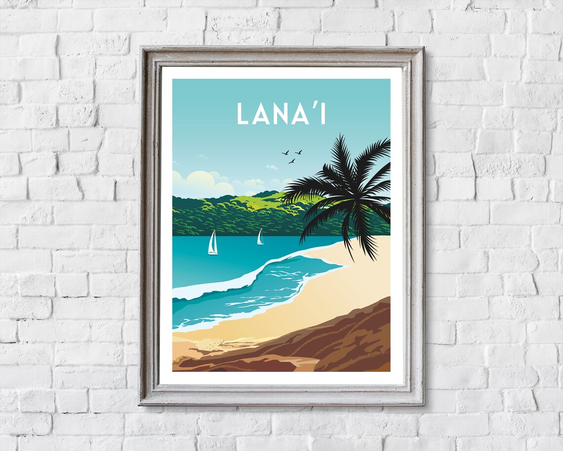 Lanai Hawaii Travel Poster, Island Wall Art Print - Image 2