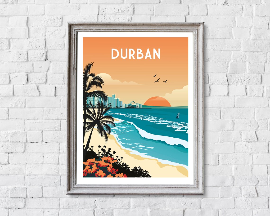 Durban Travel Poster, South Africa Travel Poster - Image 2