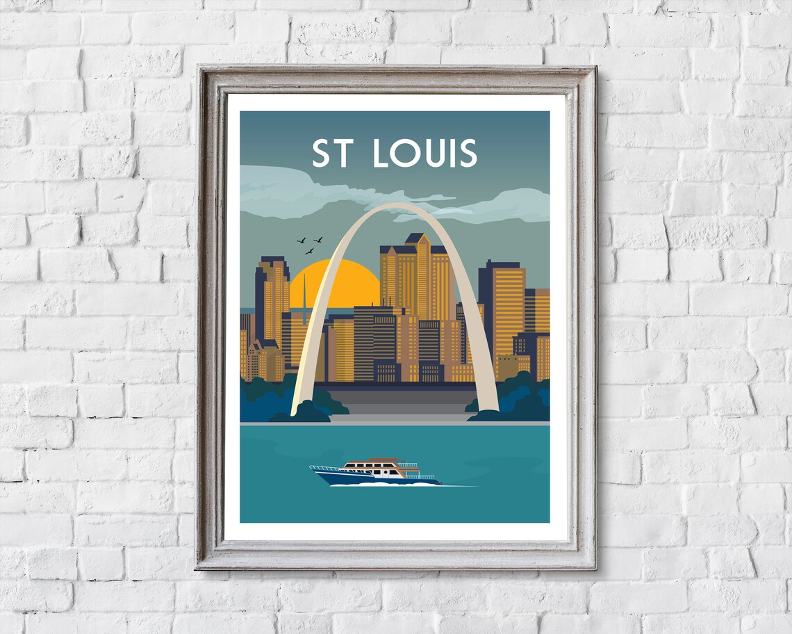 St Louis Travel Poster, Missouri Place Print - Image 2