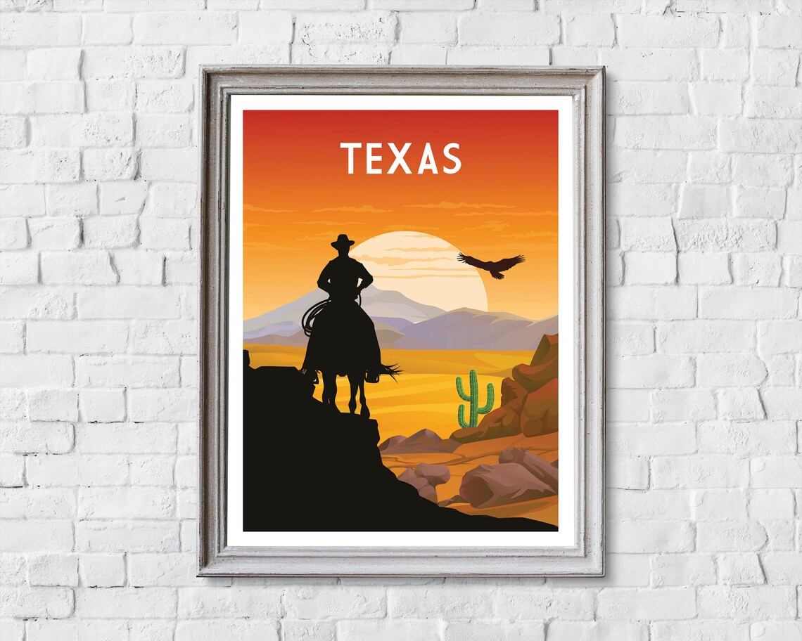 Texas Vintage Travel Poster, Retro Wall Art Print - Image 2
