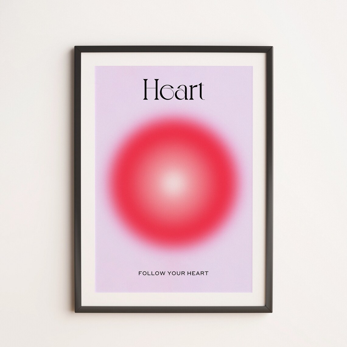 Heart Aura Gradient Pink Red Spiritual Abstract Art Wall Print