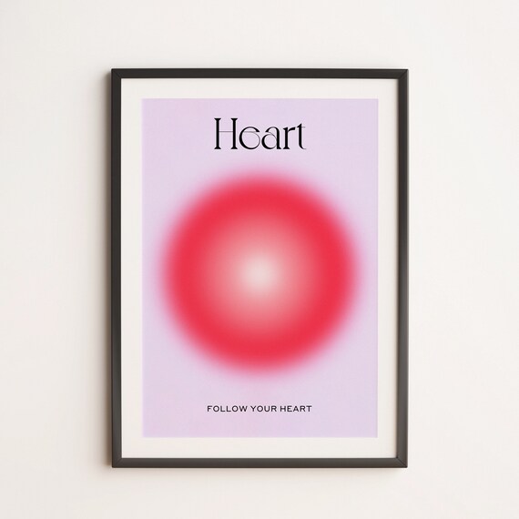 Heart Aura Gradient 04 Angel Spirit Zodiac Minimal Colorful Abstract Geometric Spiritual Poster Art Print