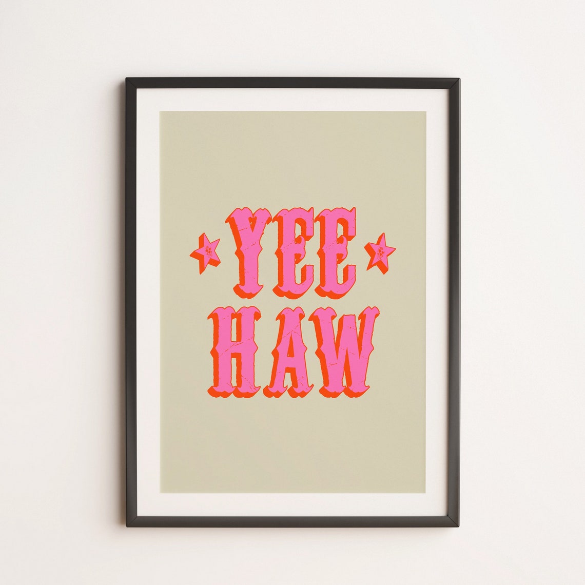 Yee Haw Rodeo Edition Pop Cute Fun Colorful Typography Poster Art Print