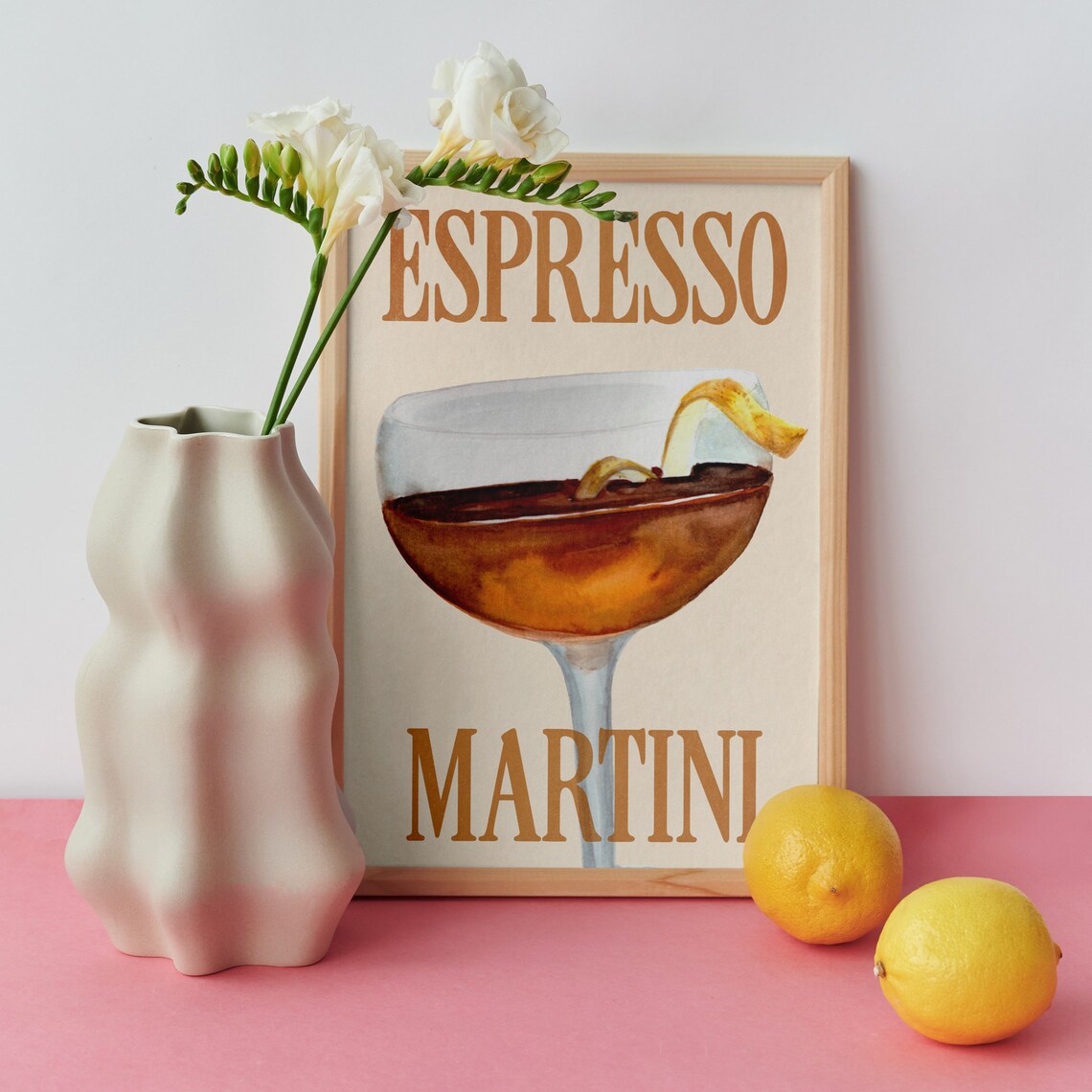 Espresso Martini Retro Cocktail Poster, Mid Century - Image 2