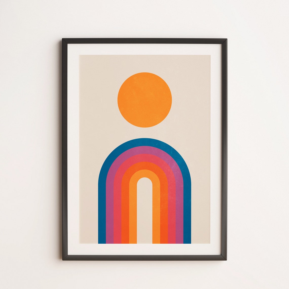 California Sun Arches Abstract Retro Geometric Mid Century Wall Art - Image 3