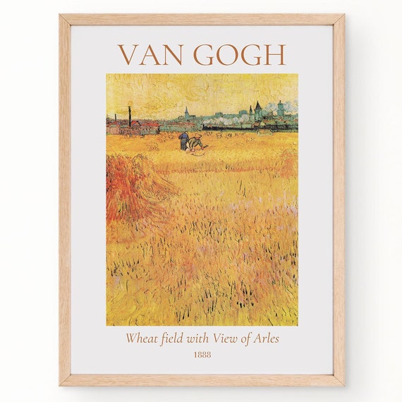Van Gogh Art Print Wheat Field With View Of Arles Van Gogh Exhibition Poster Van Gogh Painting Landscape Artwork Museum Poster