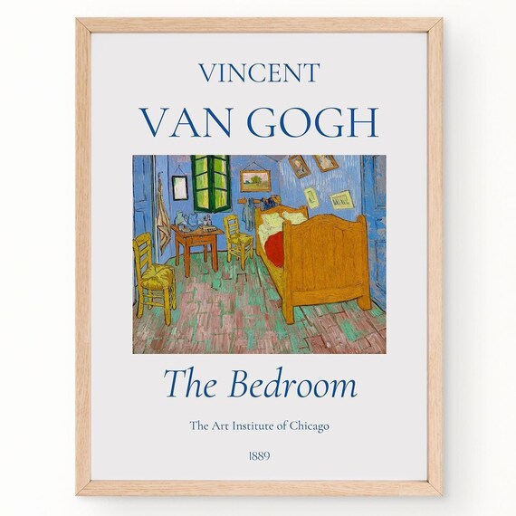 Van Gogh The Bedroom 1889 Arles Blue Room Interior Museum Art Poster