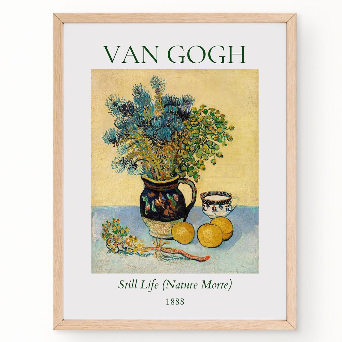 Van Gogh Still Life Nature Morte 1888 Blue Thistles Lemons Poster