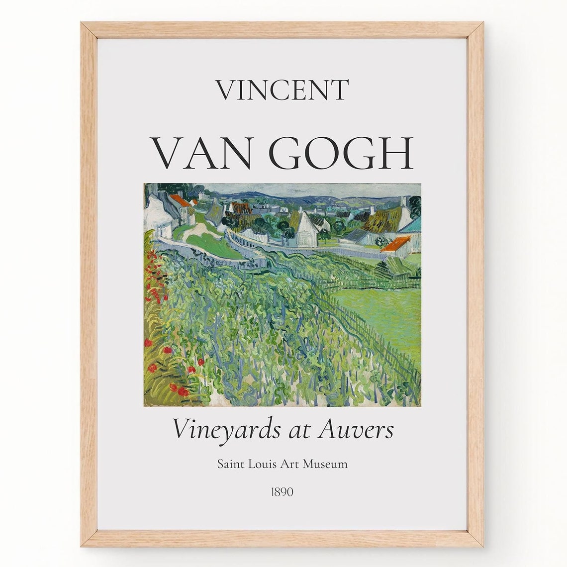 Van Gogh Art Print Vineyards At Auvers Van Gogh Exhibition Poster Van Gogh Paintings Famous Artist Posters Field Landscape Print
