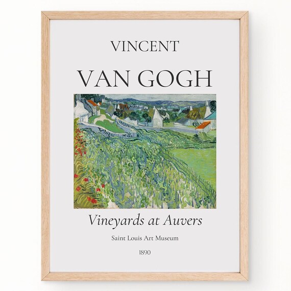 Vincent Van Gogh Vineyards At Auvers 1890 Village Exhibition Wall Art