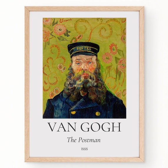 Van Gogh Art Print The Postman Van Gogh Exhibition Poster Van Gogh Painting Portrait Wall Art Famous Artist Poster Museum Wall Art