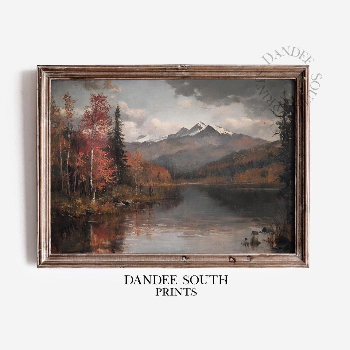 Fall Landscape Art Print, Vintage Autumn Farmhouse