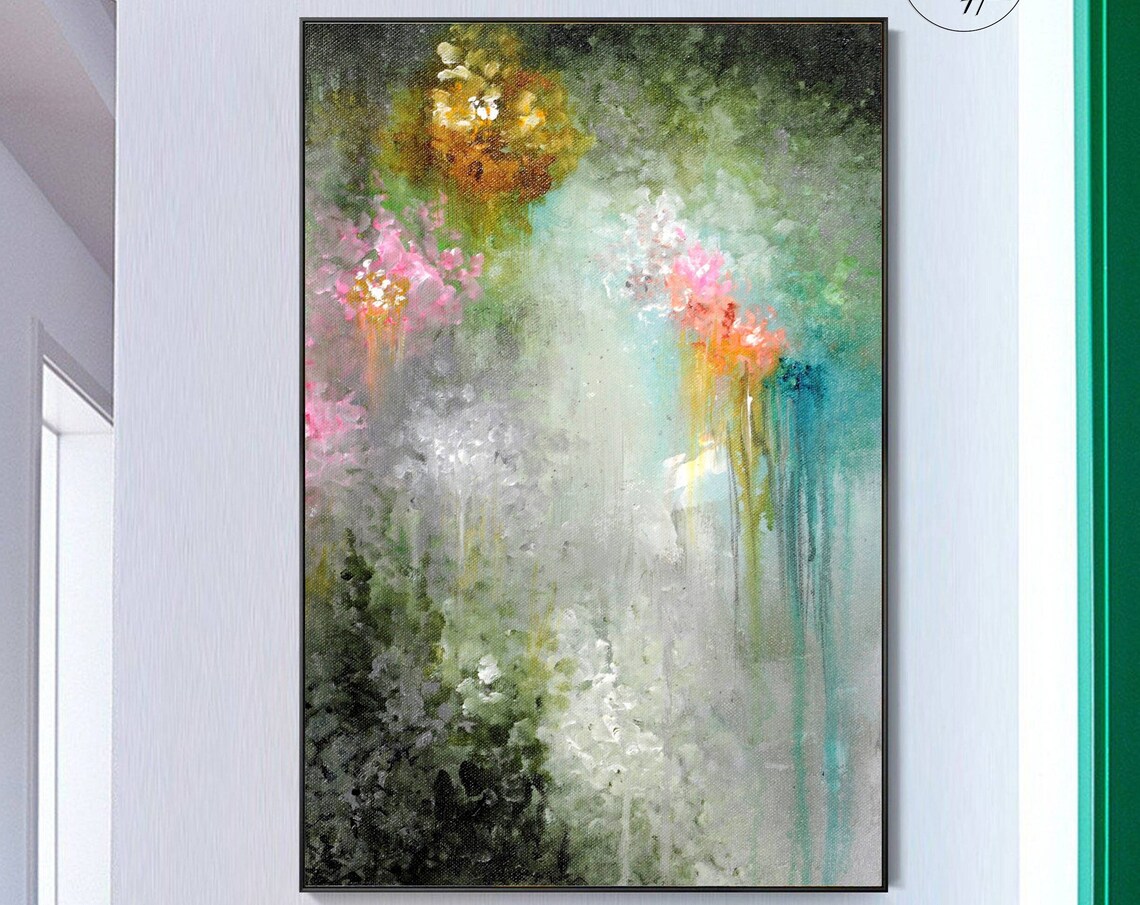Oversized Abstract Acrylic Pour Art Print, Modern