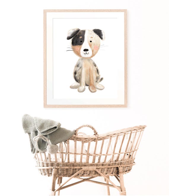 Aussie Puppy Nursery Art Print Theme Border Decoration Themed Dog Wall