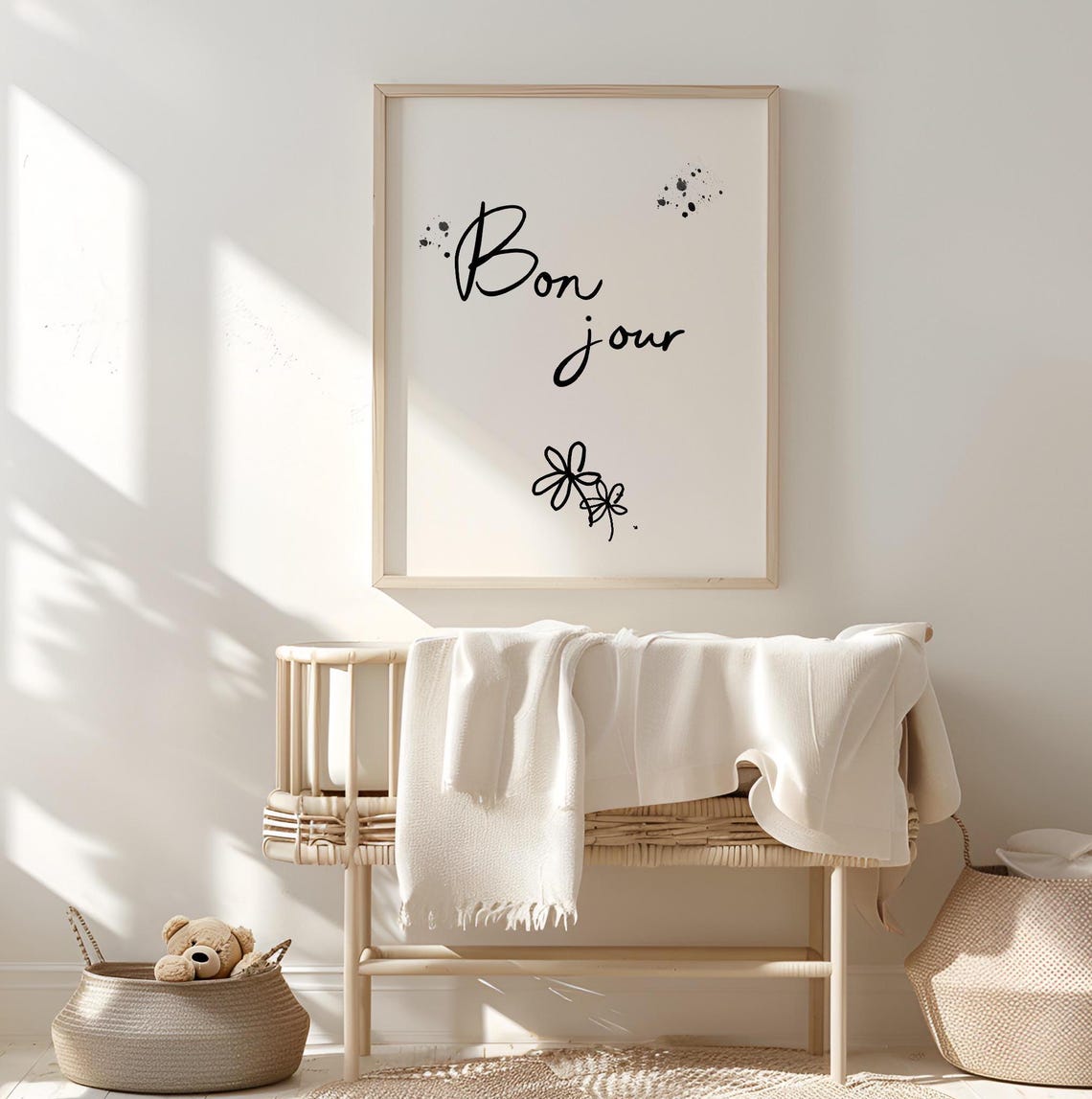 Bon Jour Paris Artwork Nursery Art French Cafe Wall Print Theme Decor Inspired - Image 3