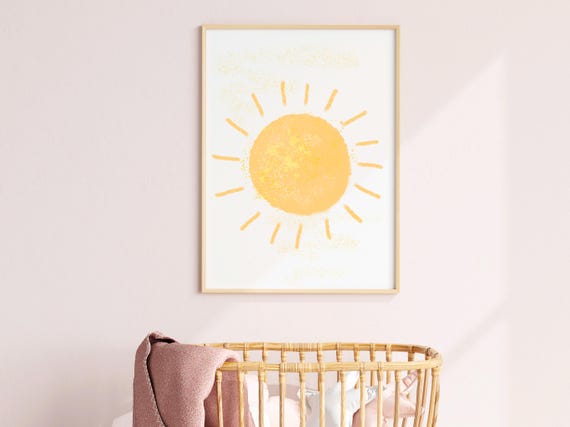 Sun Theme Nursery Print Sunshine Decorations Ocean Decor Colorful Playroom Wall Art You Are My Surf