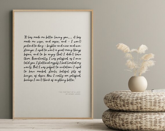 Portrait Of A Lady Henry James Romantic Love Quote Art Poster