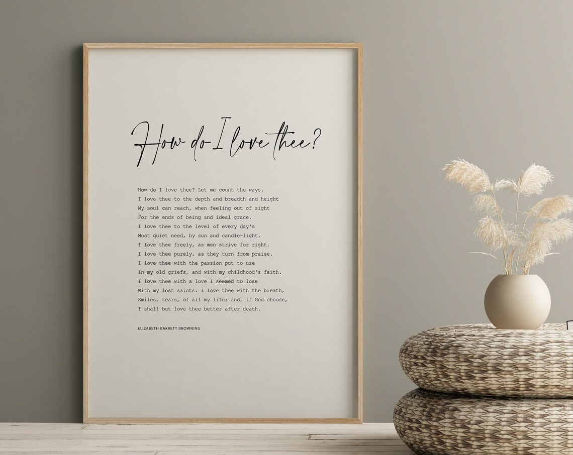 How Do I Love Thee Poem, Wedding Gift Art Print