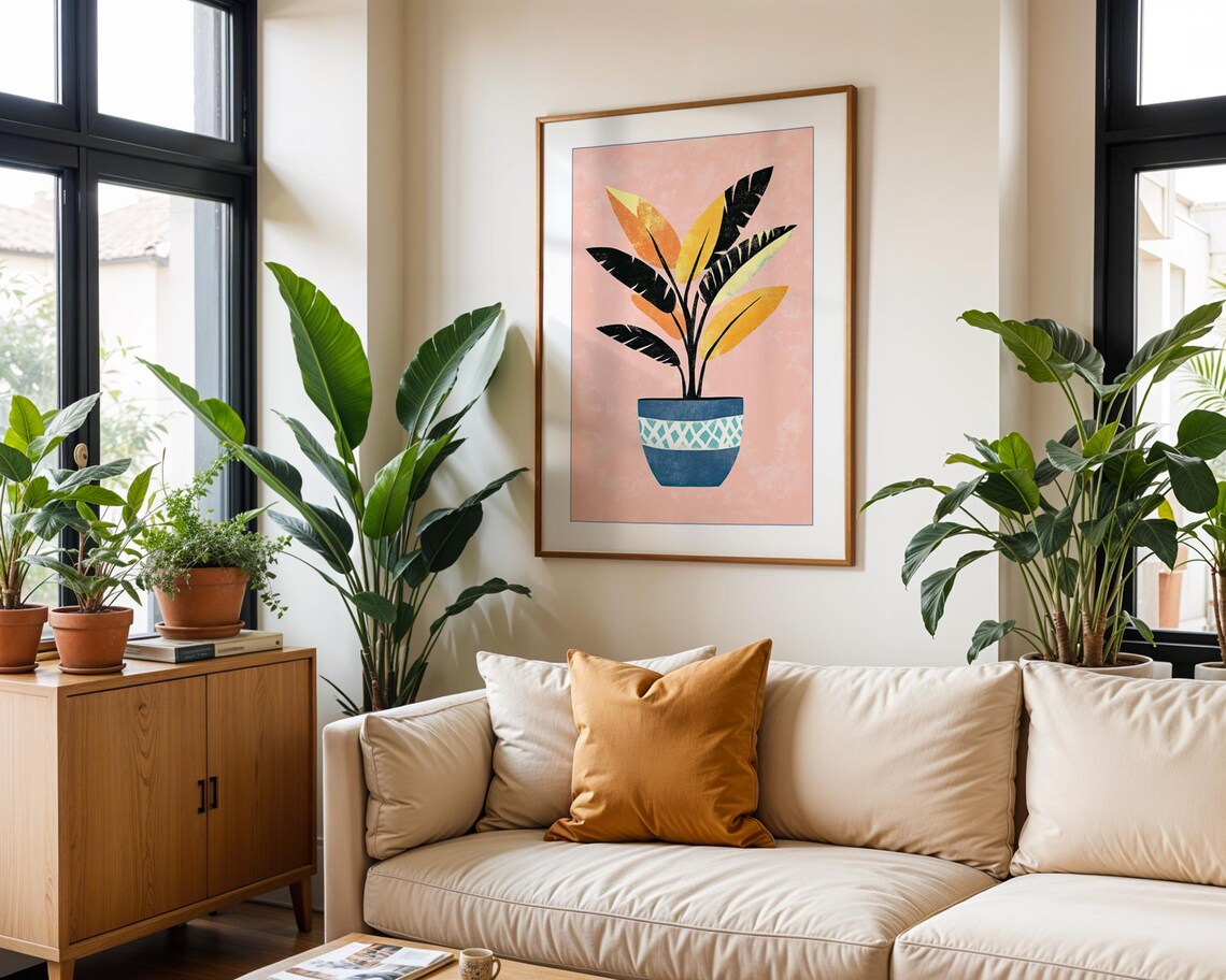 Tropical Potted Plant Boho Botanical Art Print - Image 5