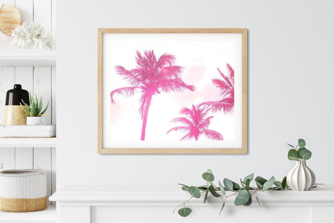 Palm Trees Print Tropical Wall Art Boho Beach Decor Travel Wall Art Large Poster - Image 2