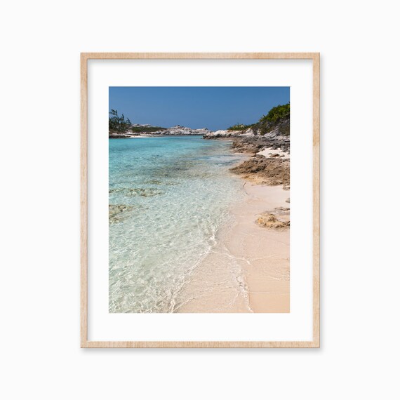 Hidden Tropical Cove With Clear Water and Soft Pink Sand Poster