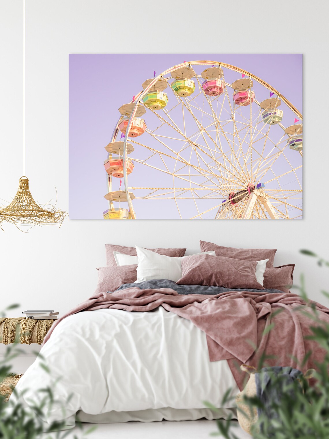 Ferris Wheel Decor, Summer Carnival Art Print - Image 2
