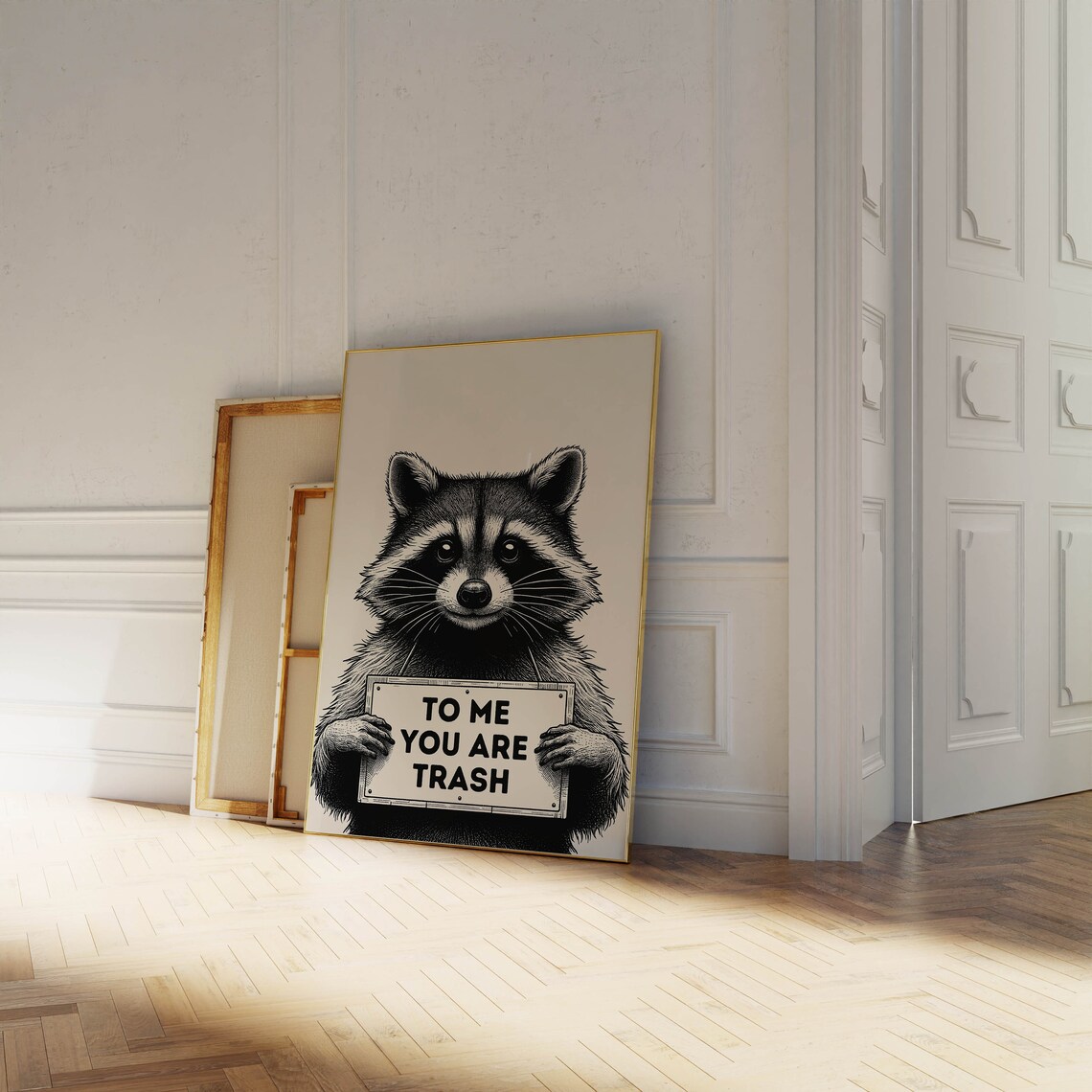 Funny Raccoon Poster, Quirky Animal Bedroom Art - Image 3