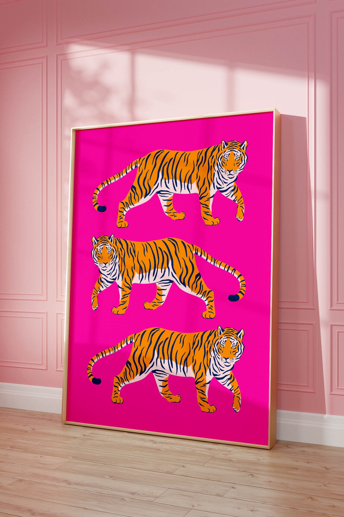 Tiger Wall Art, Preppy Maximalist Poster