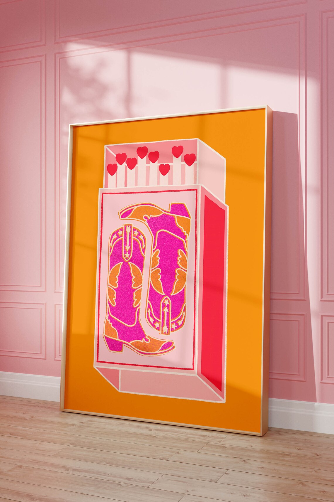 Cowgirl Boots Poster, Maximalist Retro Wall Art Print - Image 3