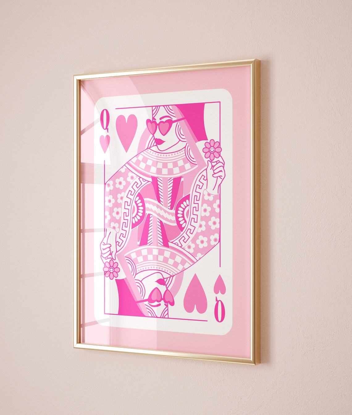 Queen of Hearts Retro Poster, Girly Room Decor