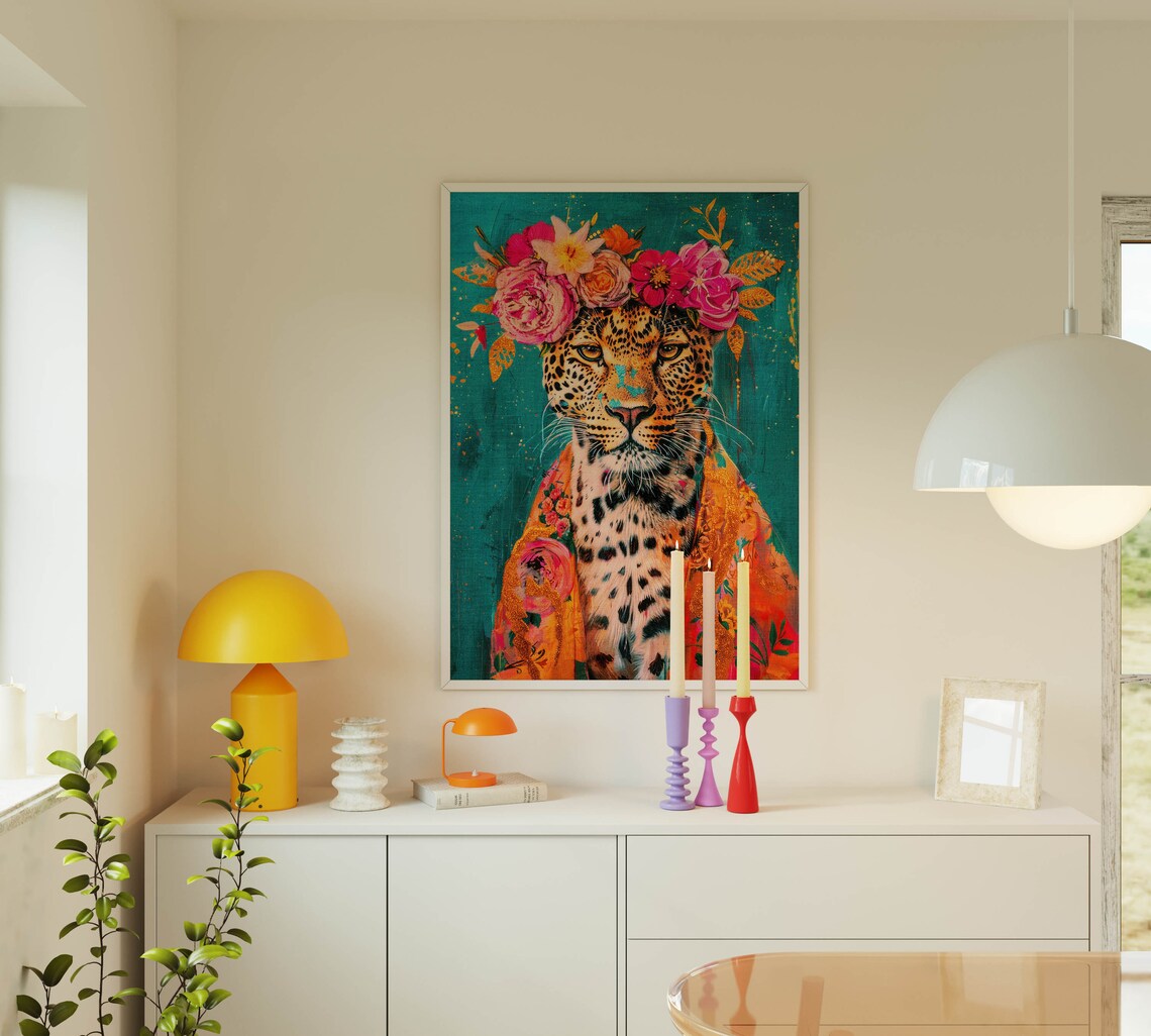 Leopard Animal Print Maximalist Art Print - Image 3