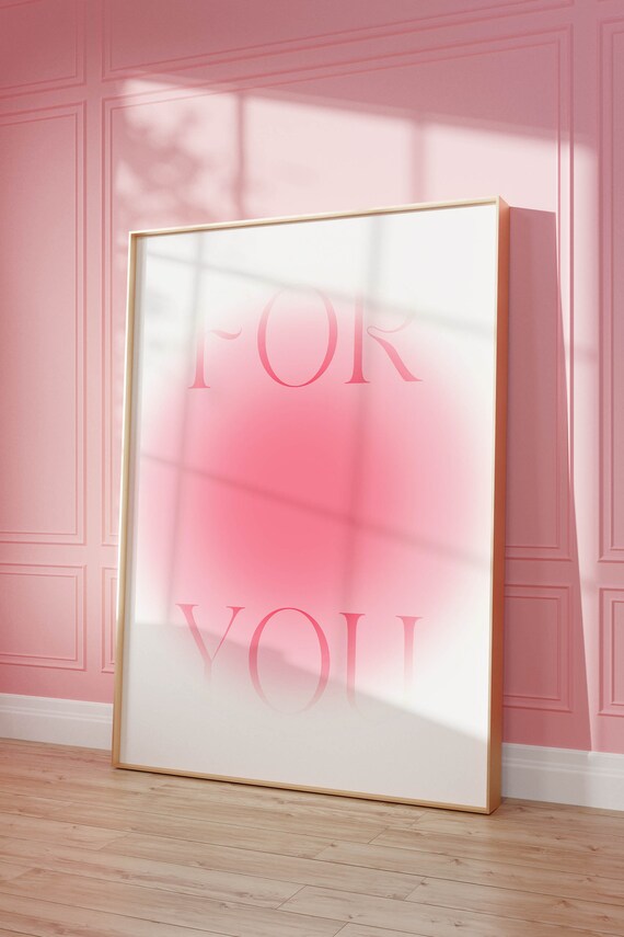 Dreamy For You Pink Aura Glow Minimalist Y2K Dorm Room Poster