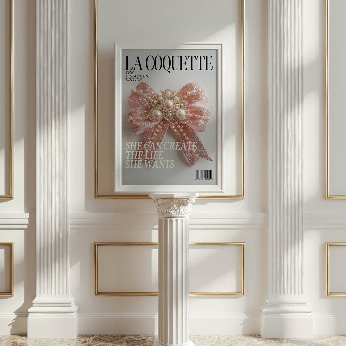 Fashion Wall Art Bow Print Coquette Room Decor Bow Art Fashion Print Motivational Poster Preppy Room Decor Girly Wall Art Pink Decor Retro - Image 2