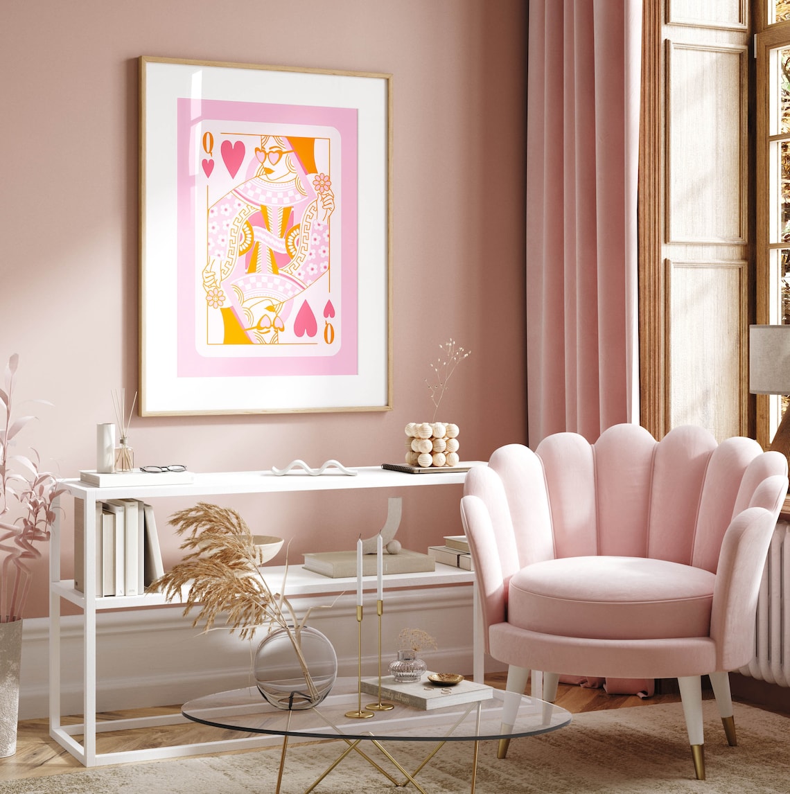Queen Of Hearts Retro Poster, Teen Girl Room Decor - Image 2