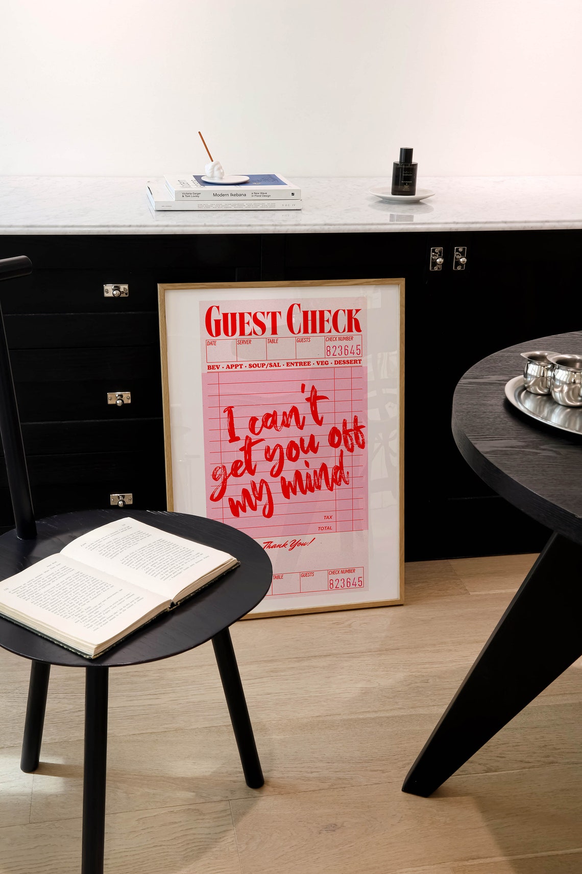 I Can't Get You Off My Mind Retro Guest Check Quote Love Poster - Image 2