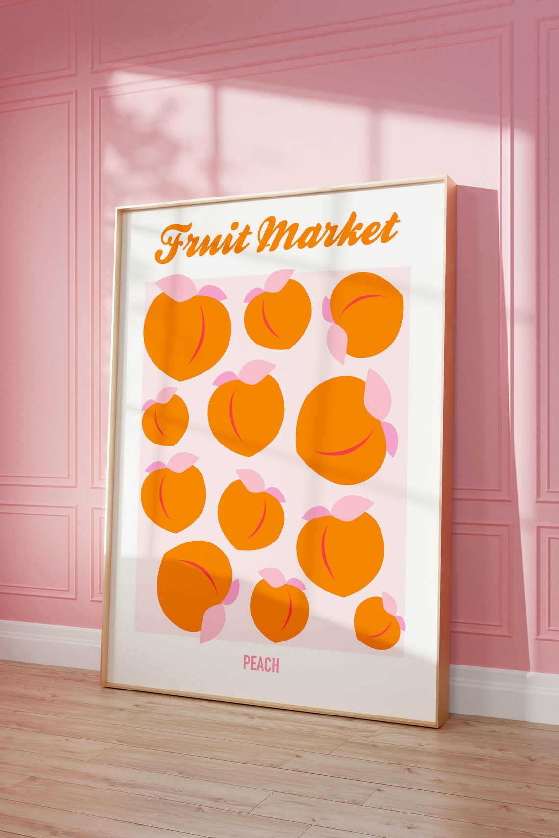 Fruit Market Peach Retro Juicy Orange Fruit Kitchen Wall Decor Poster - Image 3