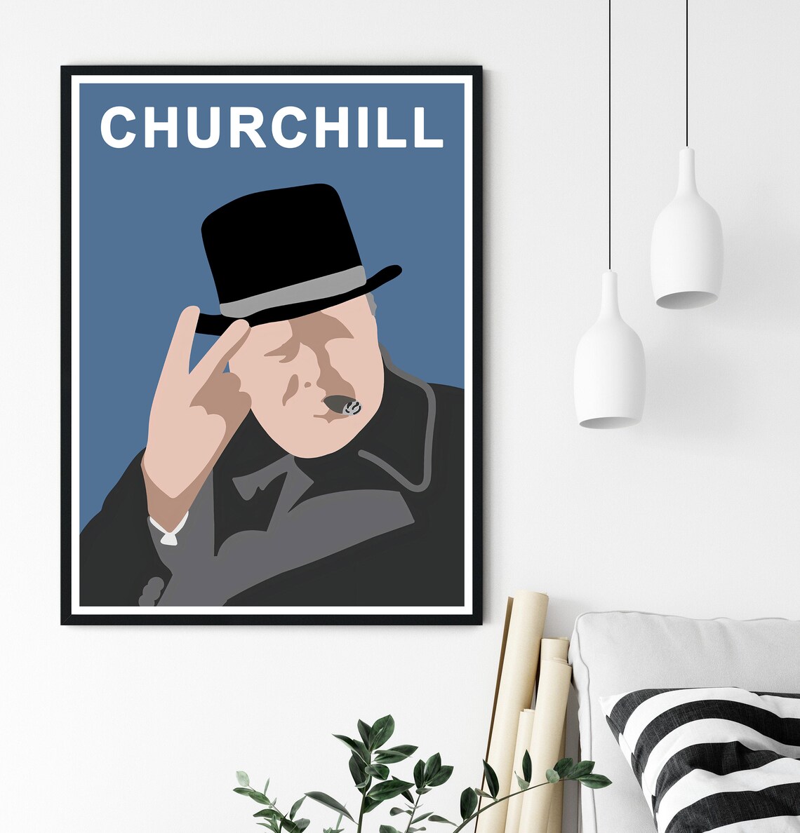 Winston Churchill Minimalist Political Art Print - Image 2