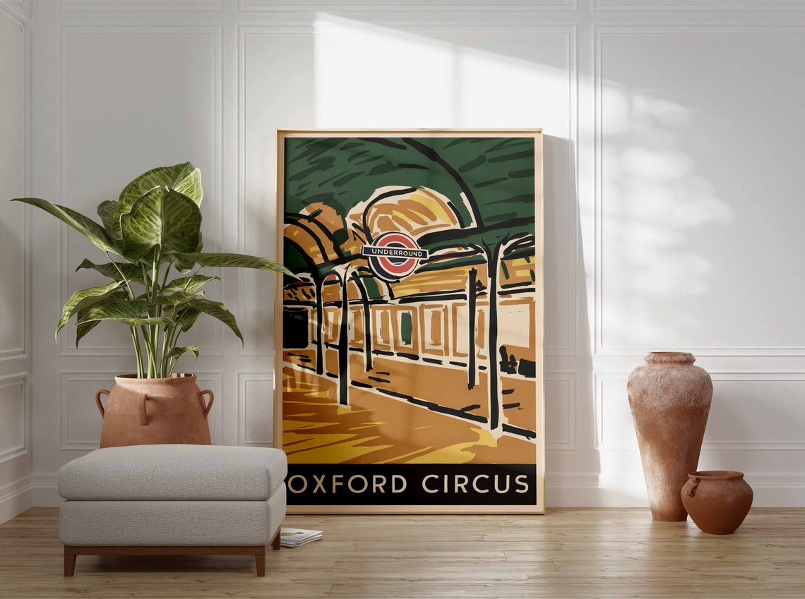 Oxford Circus London Underground Station Retro Travel Poster - Image 3