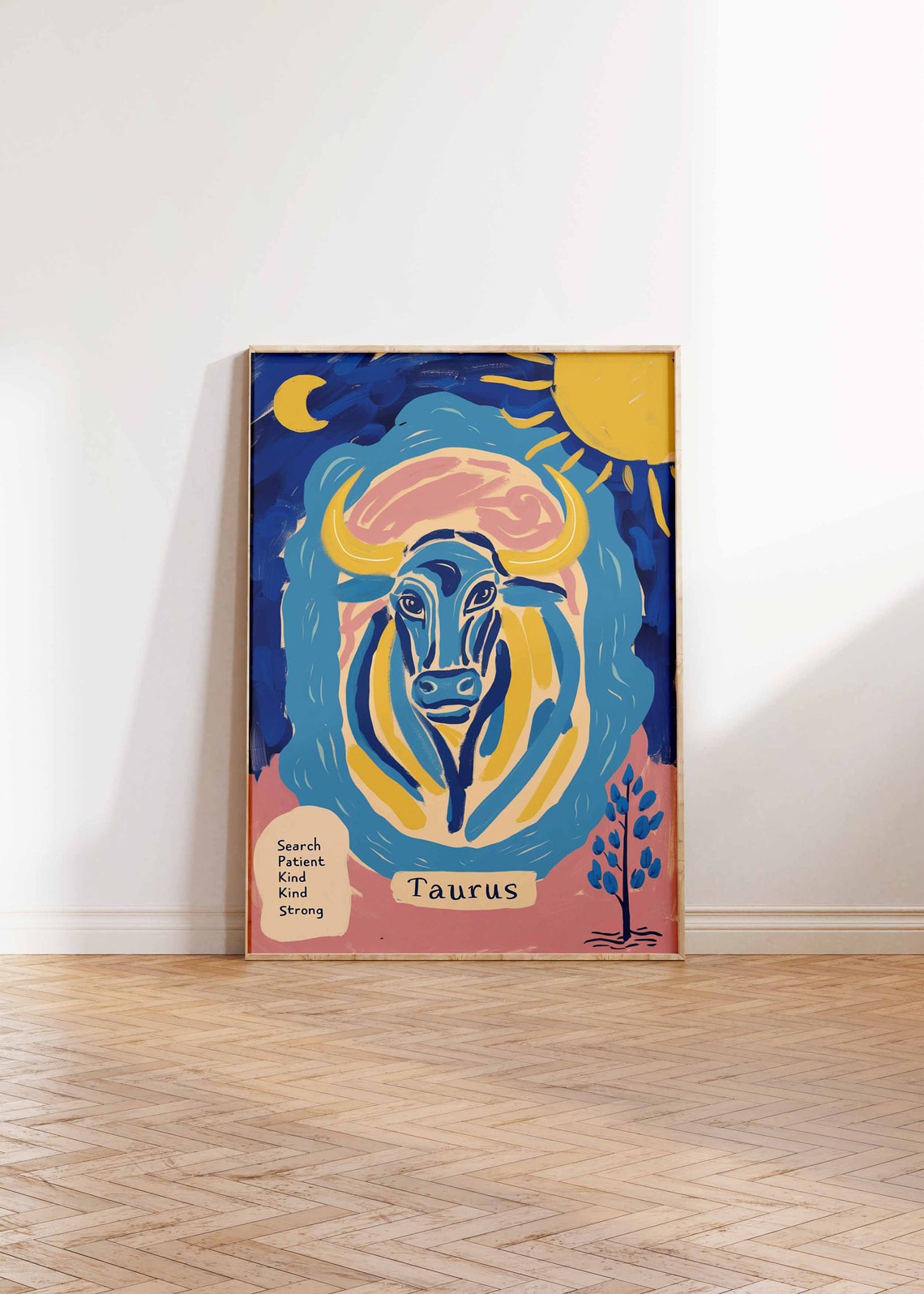 Taurus Zodiac Bull Colorful Celestial Night Sky Star Sign Poster - Image 2