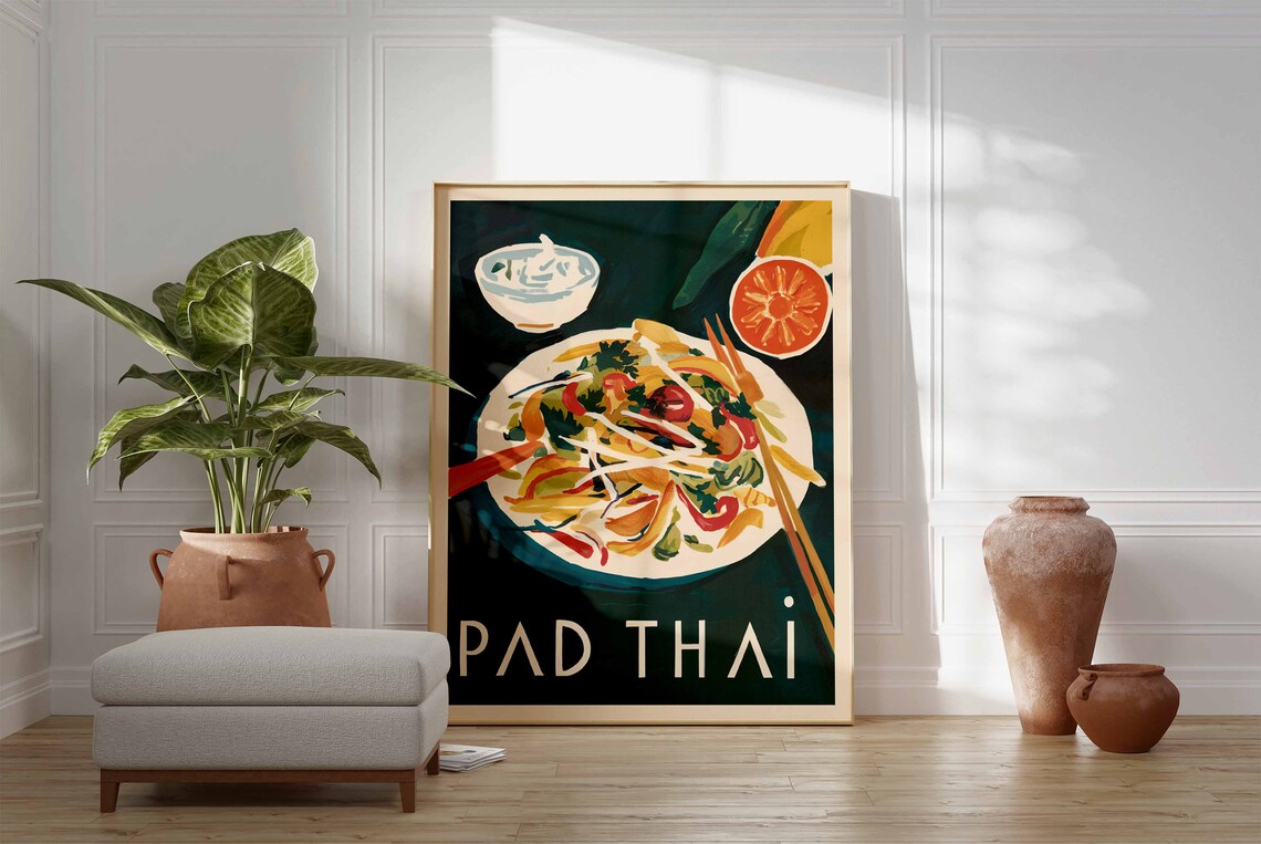 Pad Thai Thai Food Art Poster, Kitchen Decor - Image 3