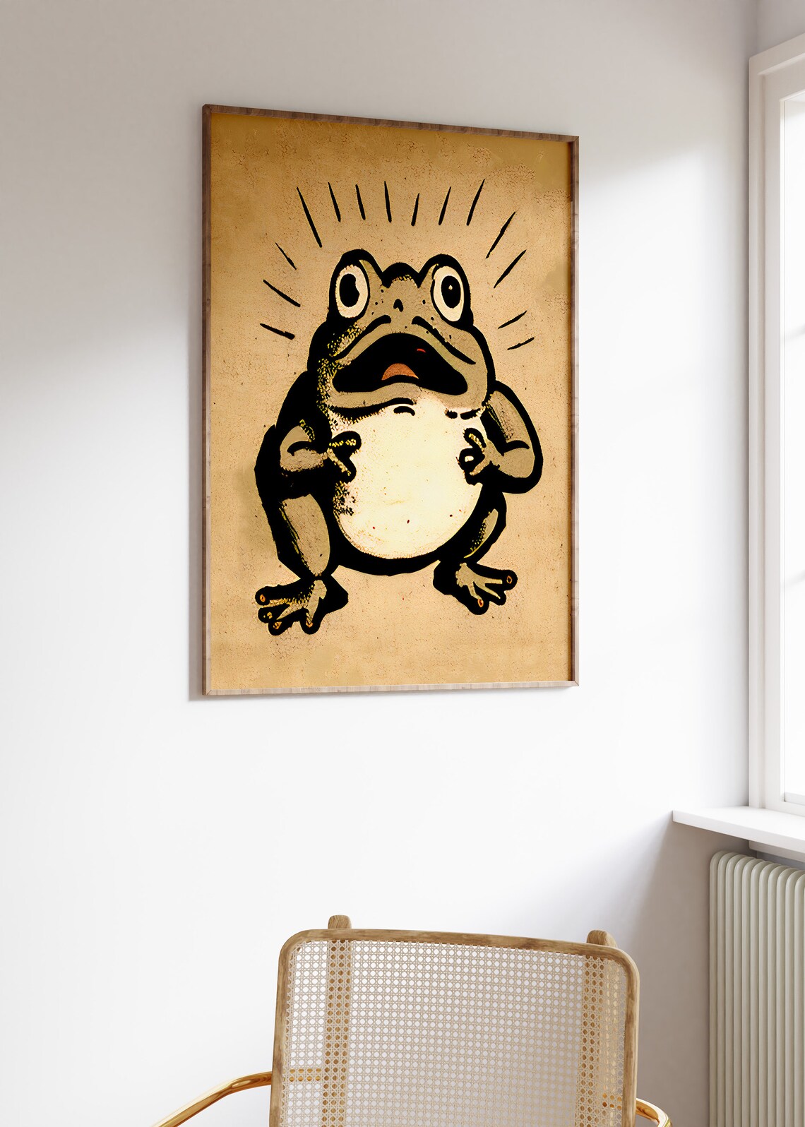 Shocked Frog Japanese Ukiyo E Style Vintage Animal Art Poster - Image 3
