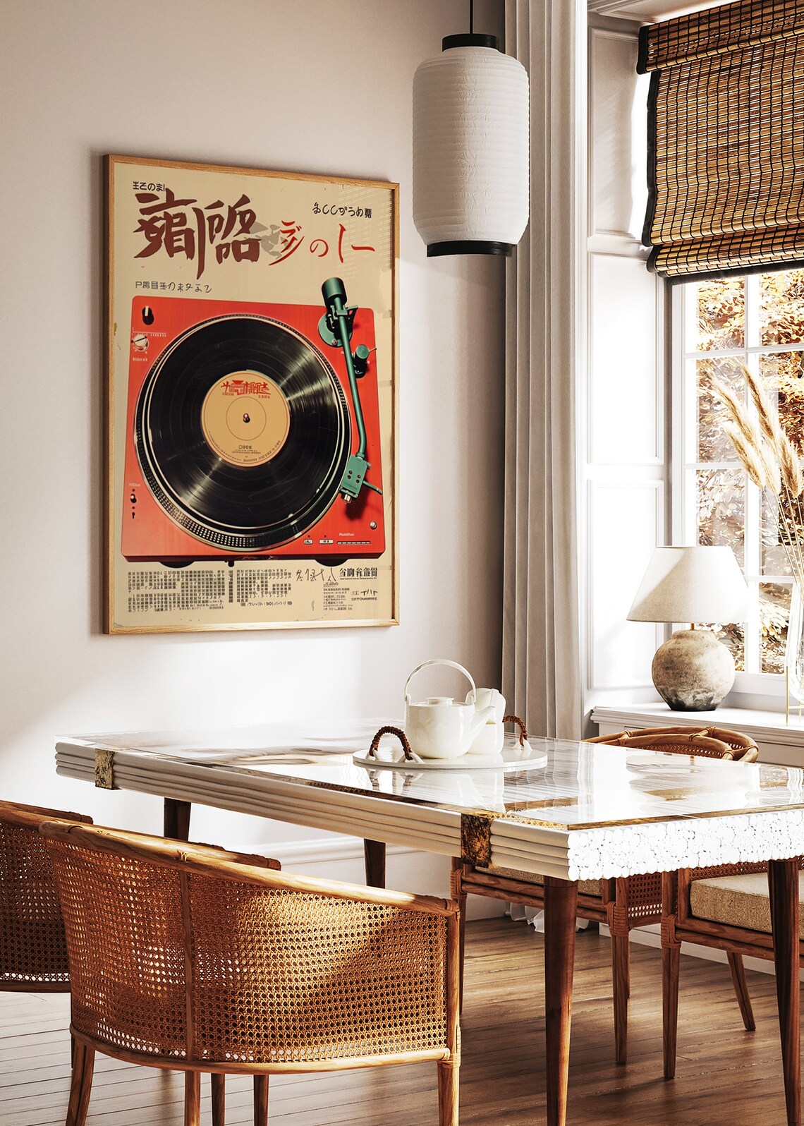 Japanese Retro Vinyl Turntable Music Art Print Vintage Decor - Image 2