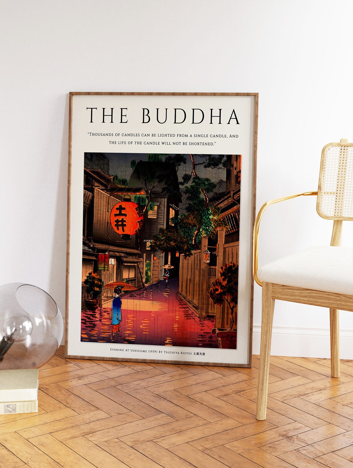 Buddha Spiritual Art Print, Japanese Floral Design - Image 3