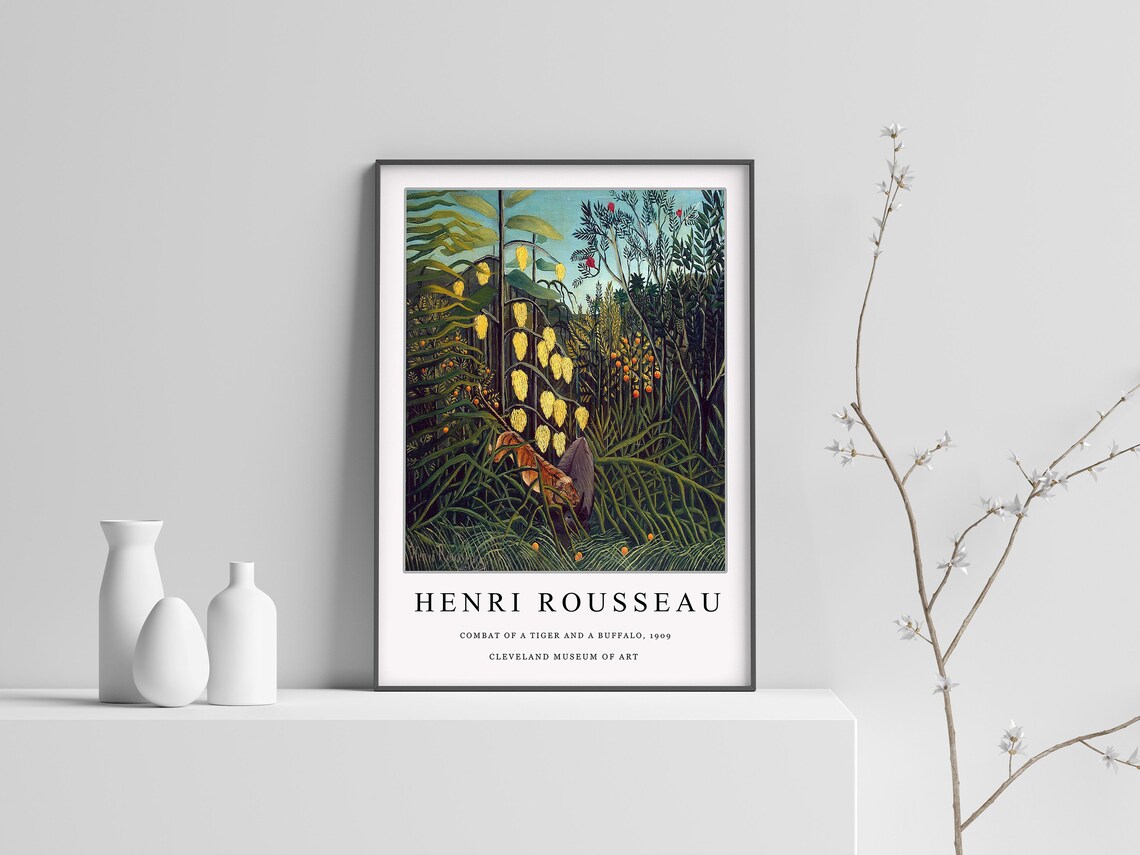 Henri Rousseau Combat of a Tiger and a Buffalo 1909 Art Poster - Image 3