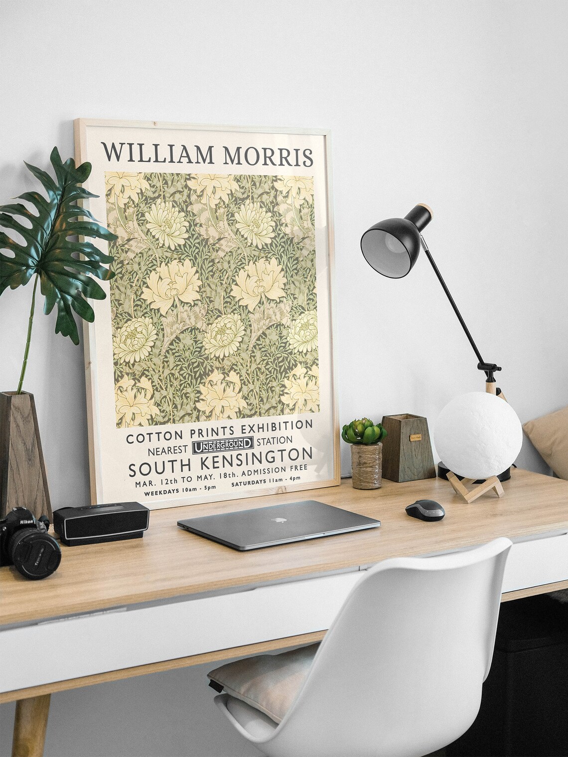 William Morris Cotton Prints Exhibition Vintage London Poster Art - Image 2