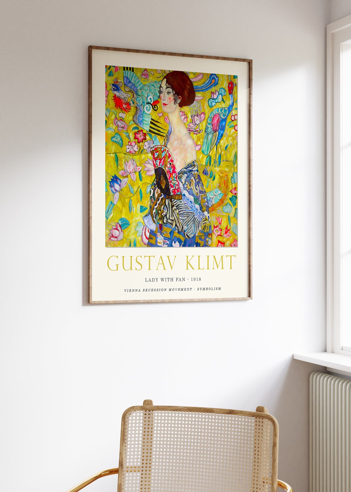 Gustav Klimt Lady With Fan Art Nouveau Poster - Image 2