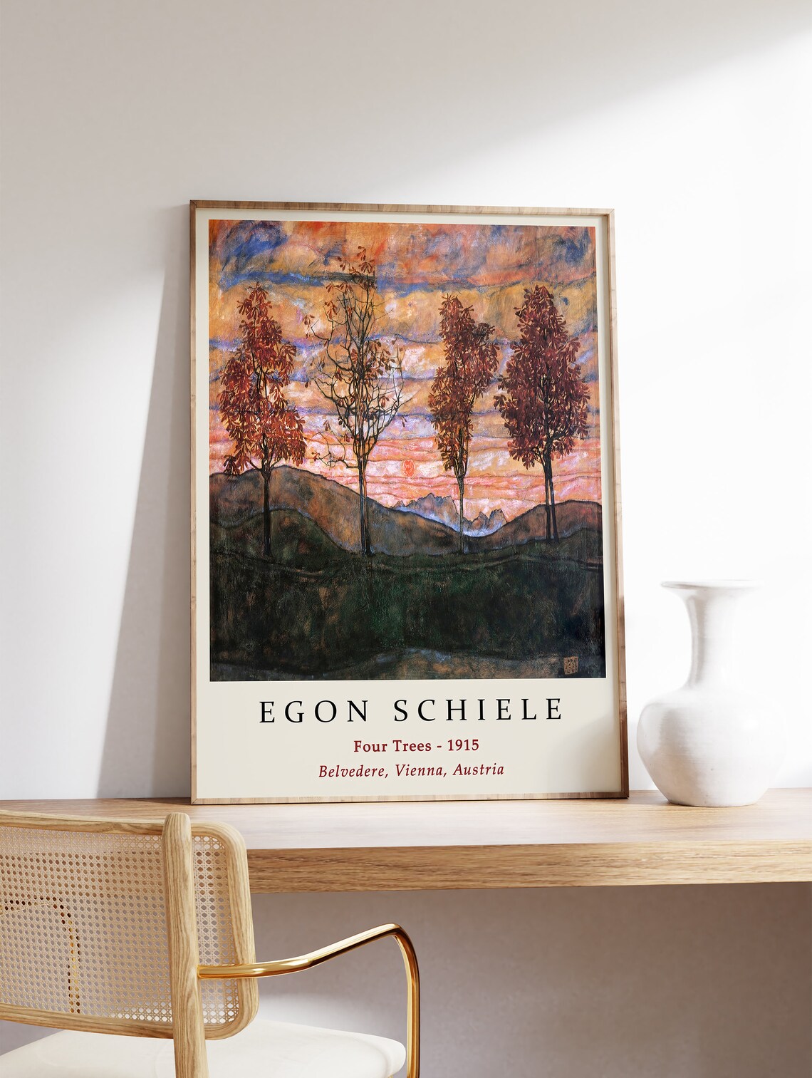 Egon Schiele Four Trees Nature Art Print - Image 2