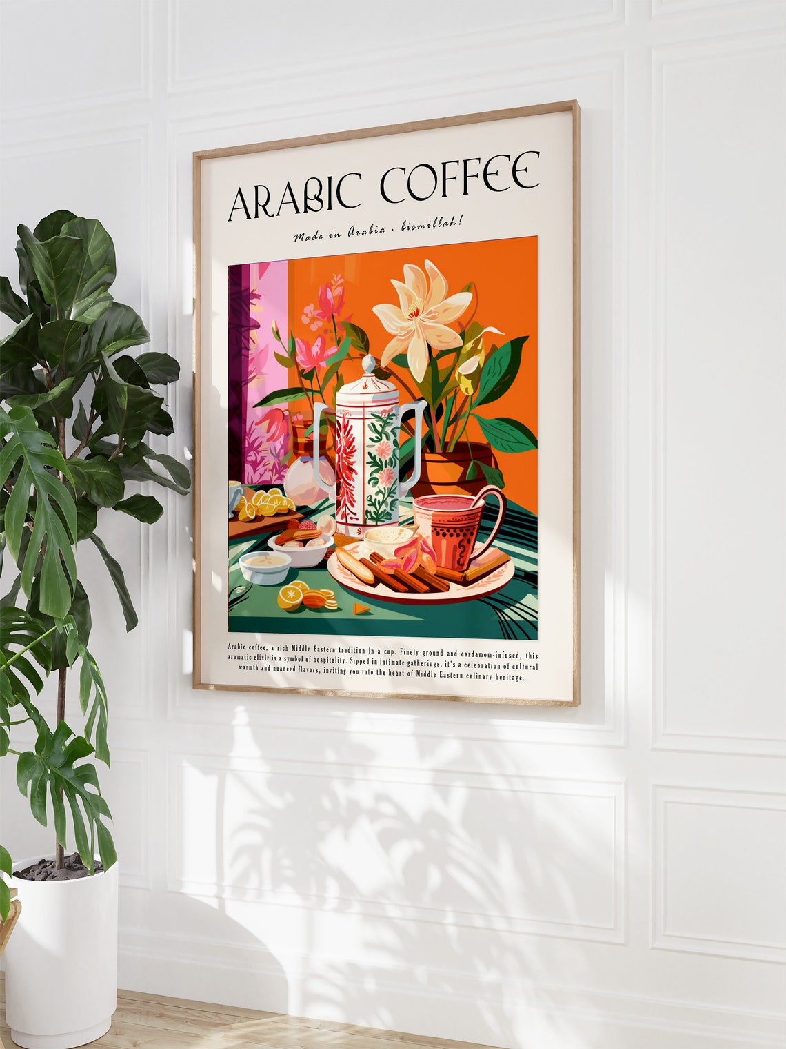 Arabic Coffee Middle Eastern Coffee Pot Vintage Kitchen Poster - Image 3