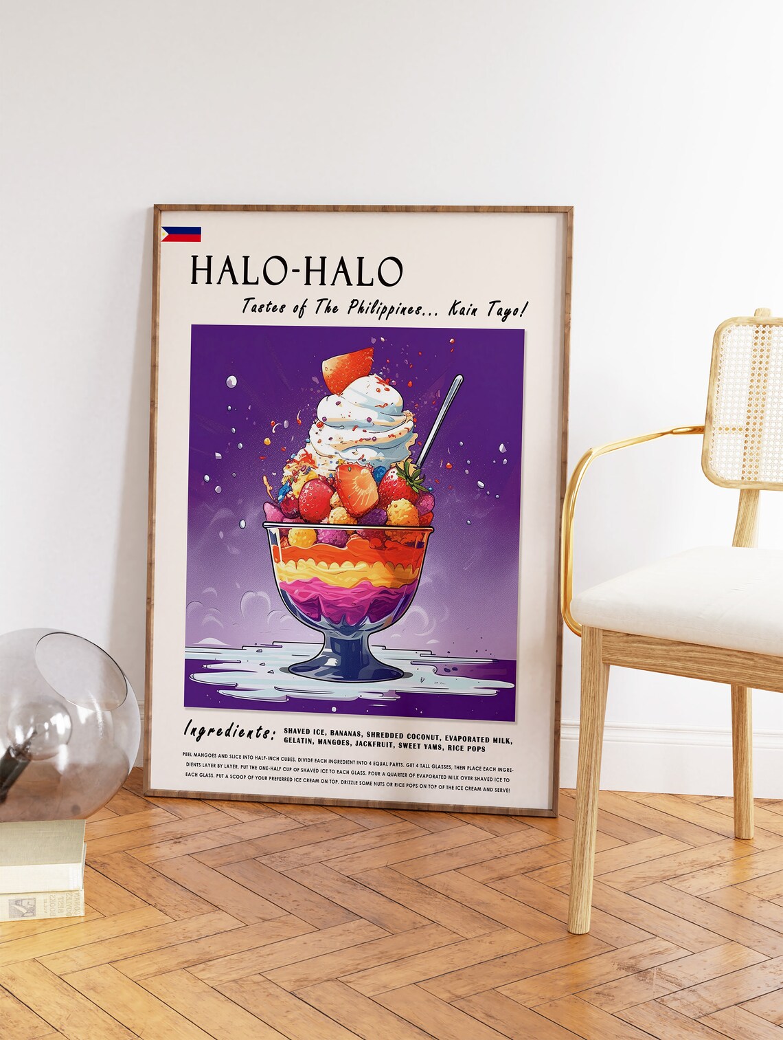 Halo-Halo Filipino Food Poster, Kitchen Decor - Image 2